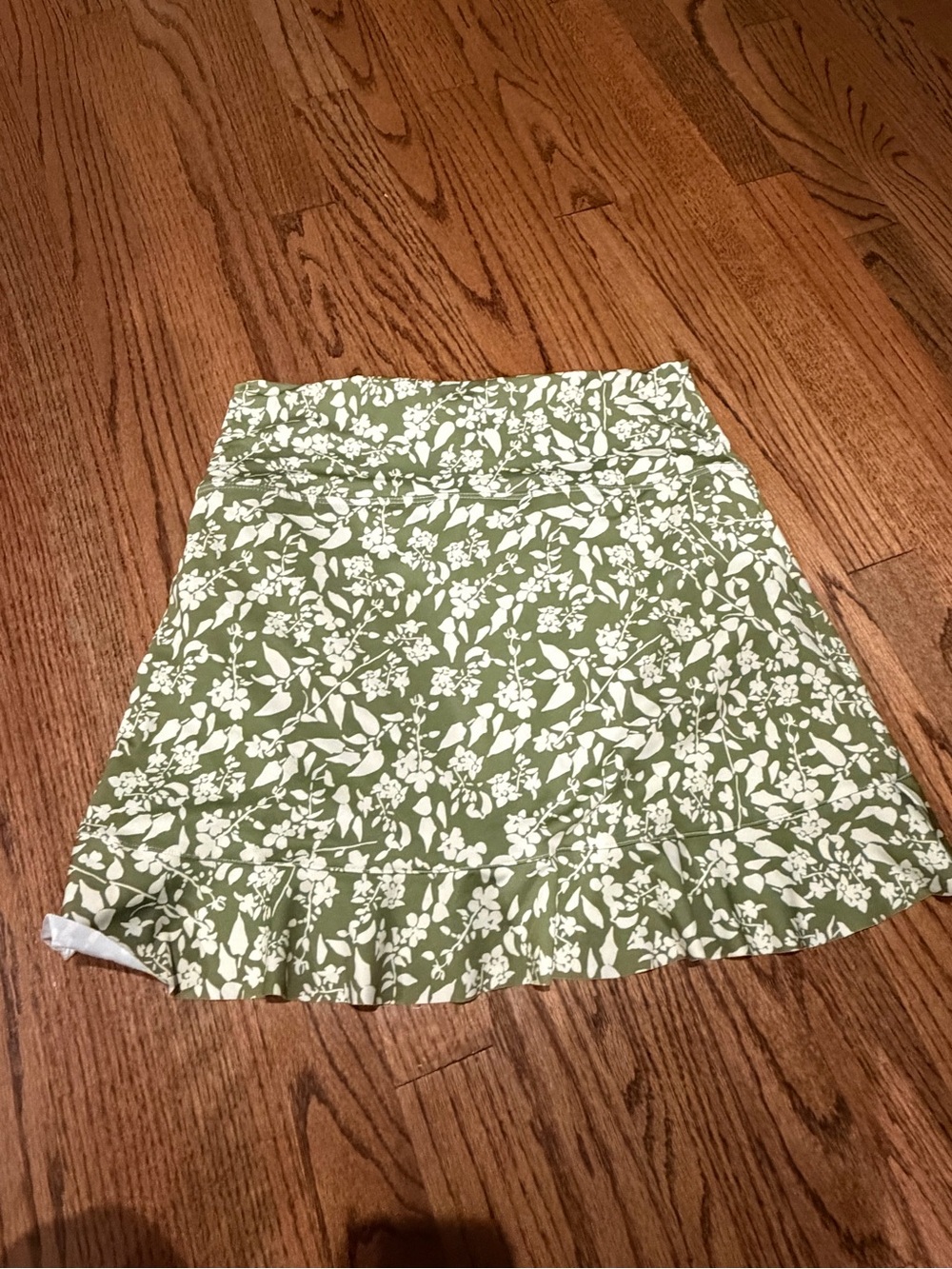 Green Floral Swim Skirt